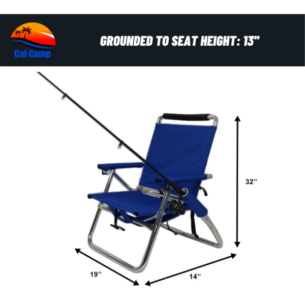 Backpack Fishing Chair - Portable Folding Ultra Light Chair with Padded Carrying Straps & Padded Lumbar Support Bar - All Aluminum Fishing Chair with Cup & Fishing Rod Holder (6)