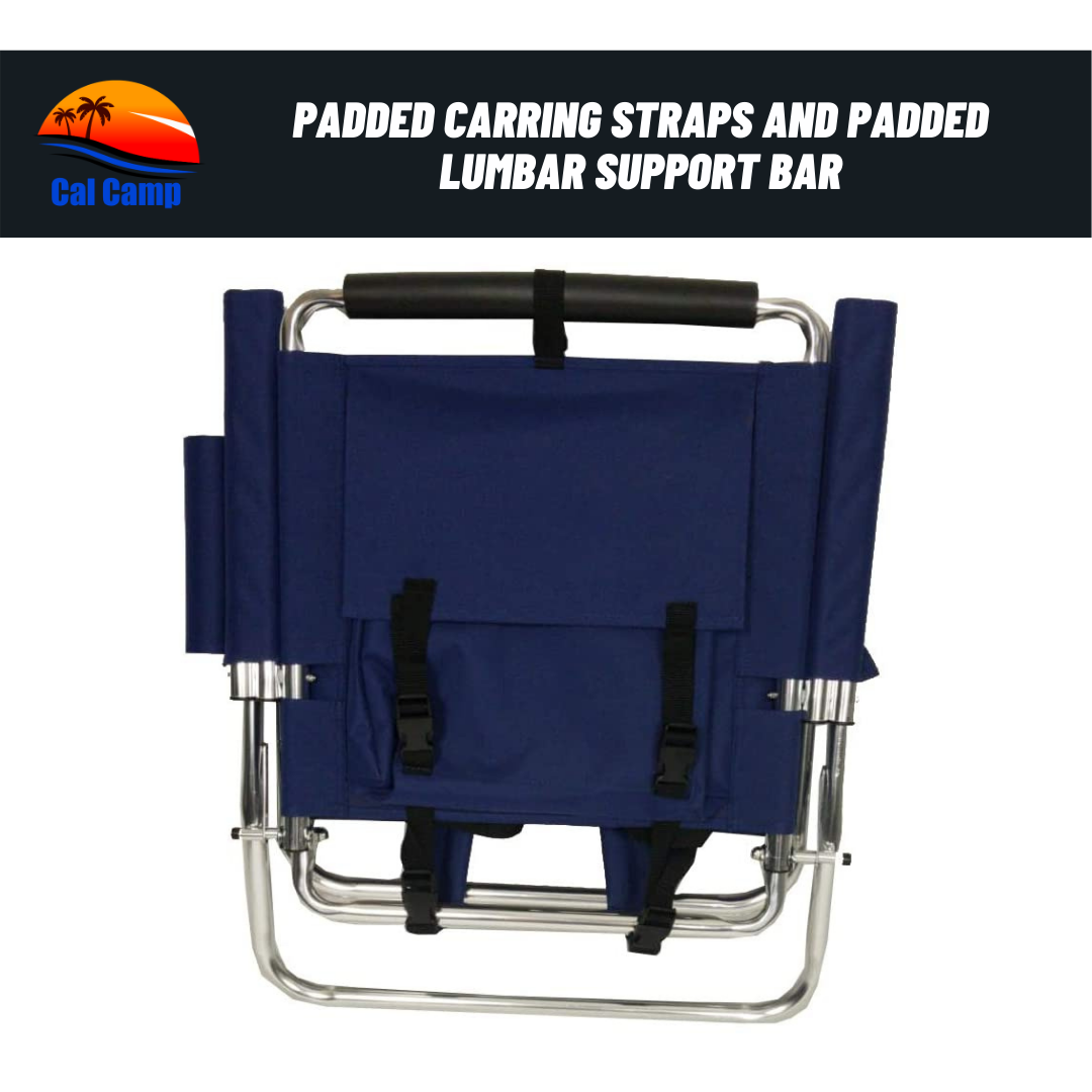 Backpack Folding Camping Chair Navy Blue at CalCamp