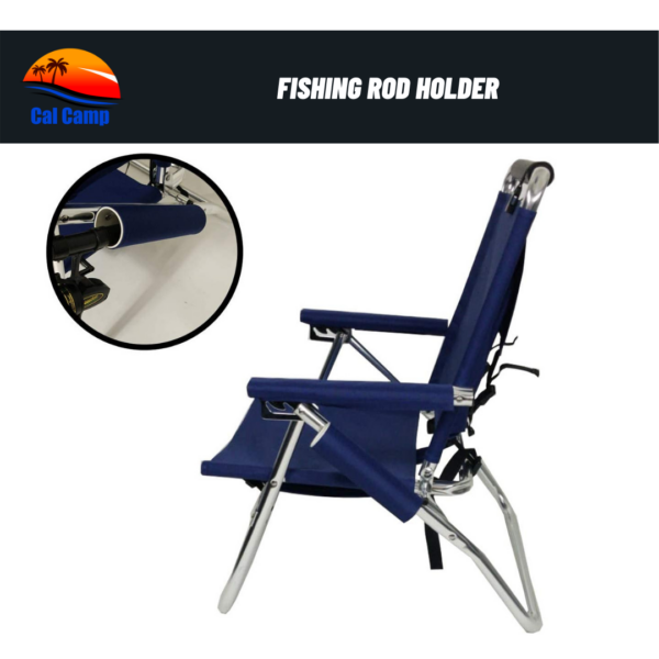 Backpack Fishing Chair Royal Blue- Portable Folding Ultra Light Chair with Padded Carrying Straps & Padded Lumbar Support Bar (3)