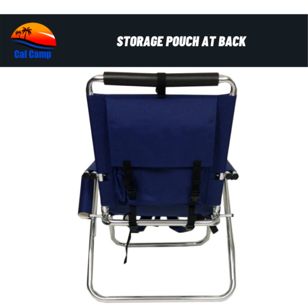 Backpack Fishing Chair Royal Blue- Portable Folding Ultra Light Chair with Padded Carrying Straps & Padded Lumbar Support Bar (5)