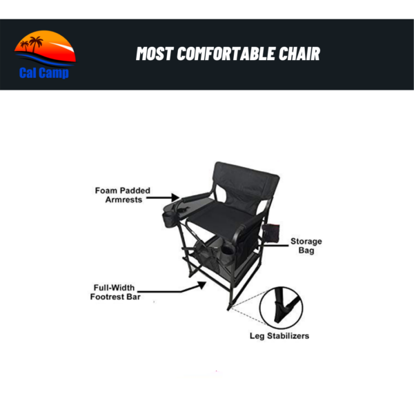 Cal Camp Portable Heavy-Duty Makeup Artists Chair with Umbrella Light Kit