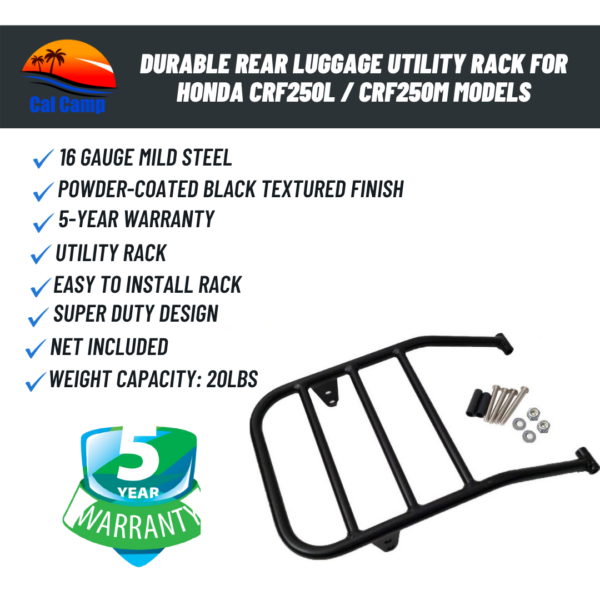 Durable Rear Luggage Utility Rack For Honda CRF250L / CRF250M Models