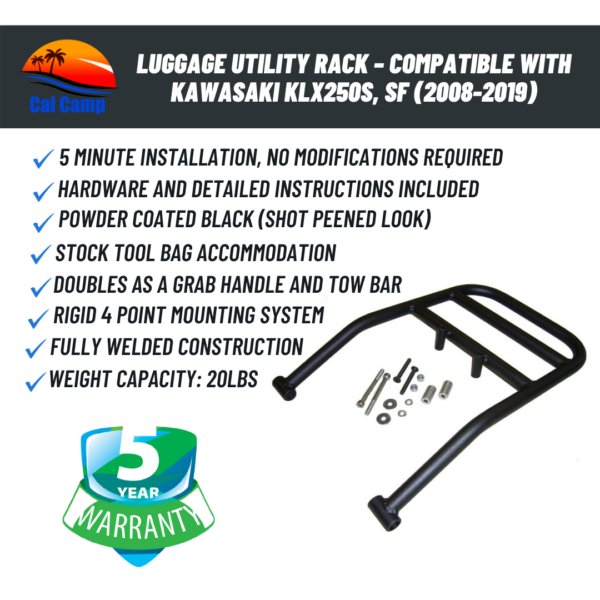 Luggage Utility Rack – Compatible with Kawasaki KLX250S, SF (2008-2019)
