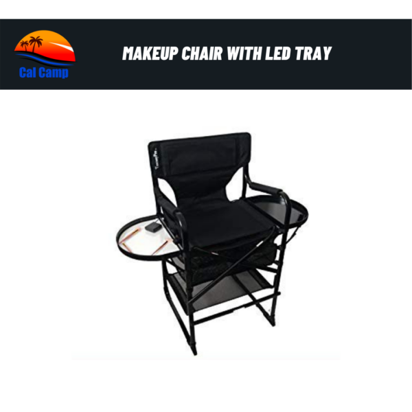 Portable Heavy Duty Makeup Artist Chair with LED tray with 25 inch Height Seat