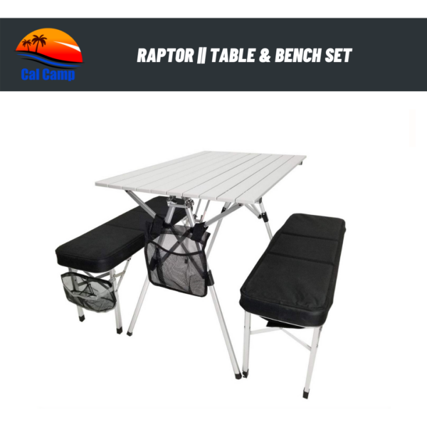 Raptor II Deluxe Compact Table & Bench Set With Military-Grade Aluminum.