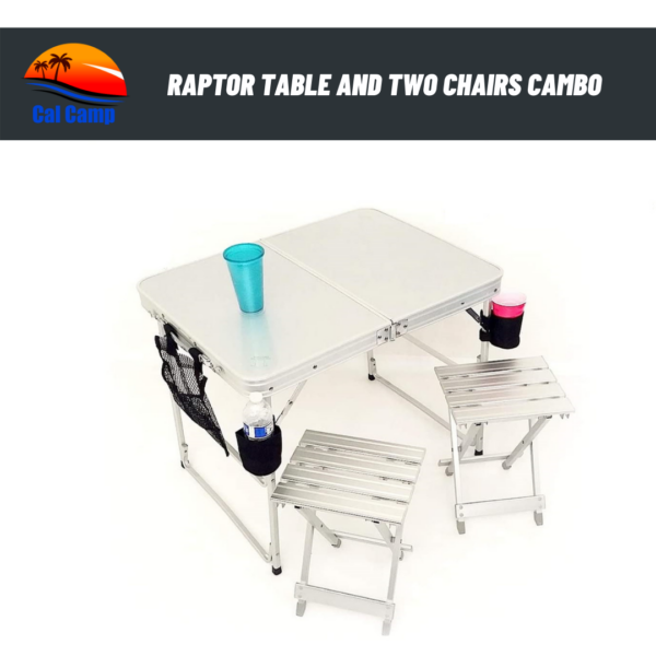 Raptor Table and Two Padded Chairs Combo That is Heavy Duty, Lightweight, and Suitcase Style Design Made of Military Grade Aluminum