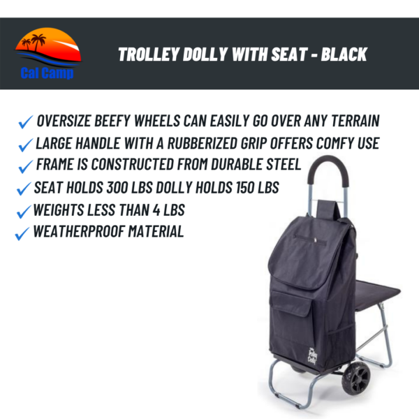 TROLLEY DOLLY WITH SEAT - BLACK